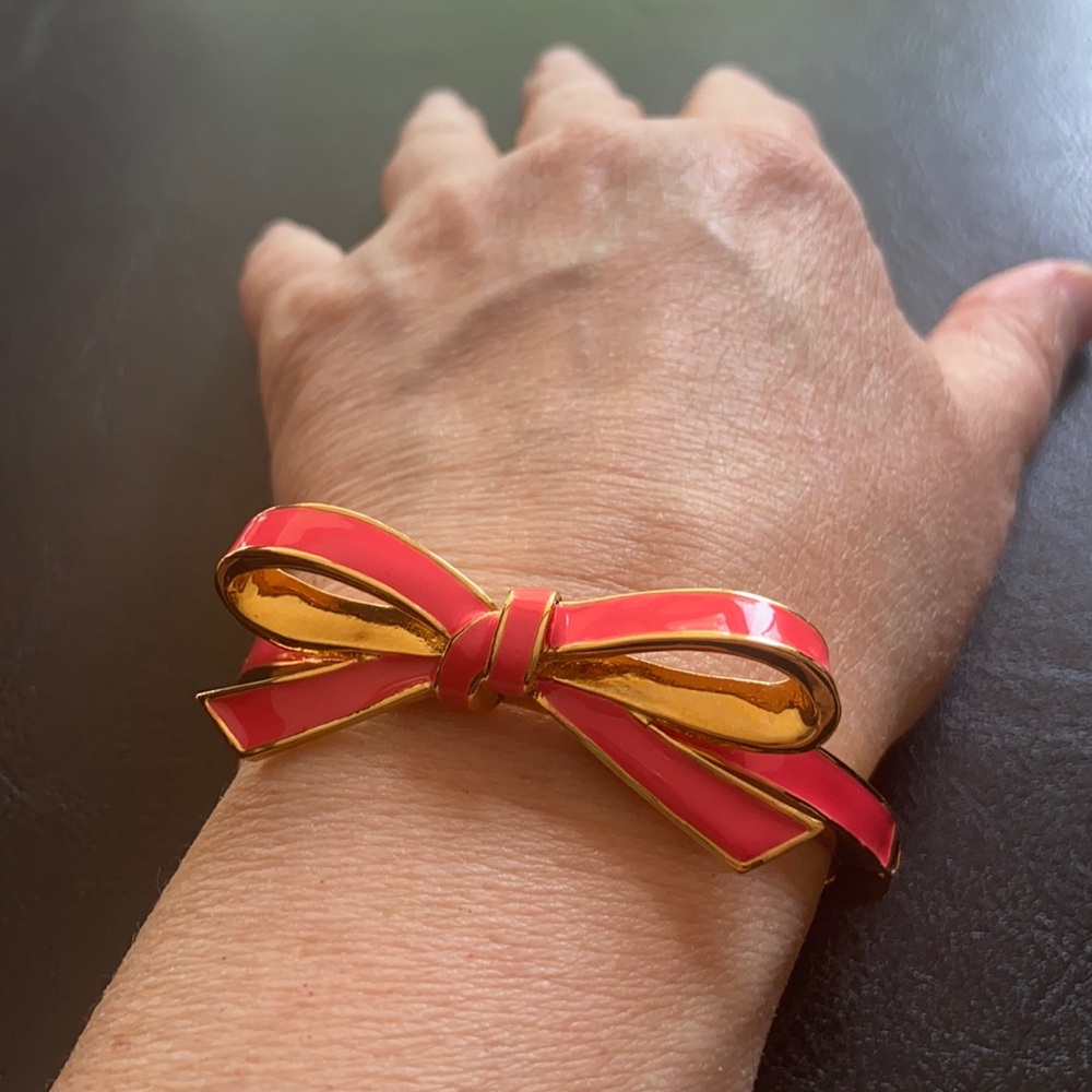 Kate Spade Pink Bow Enamel Bangle Bracelet